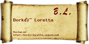Borkó Loretta névjegykártya